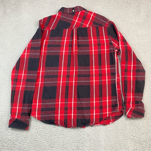 Chubbies Red & Black Plaid Long Sleeve Flannel Shirt Men’s Size L - Picture 2 of 9